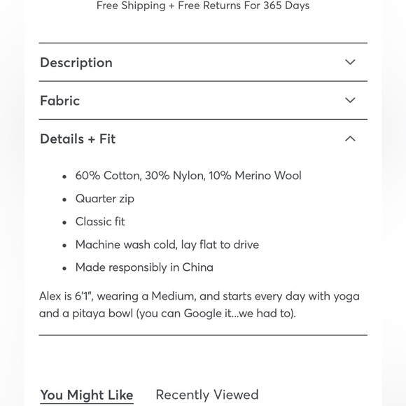 Marine Layer Big Bear Quarter Zip (M) - $30 - Picture 11 of 11